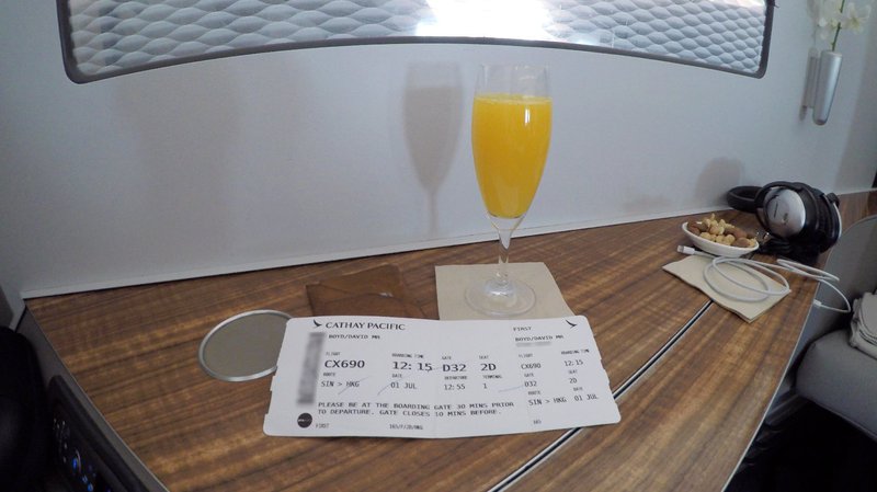The mandatory pre-flight orange juice!