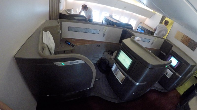 Open suite (Seat 2D) in the first class cabin.