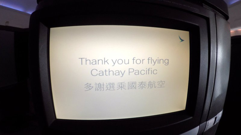 Thank you for flying Cathay Pacific.